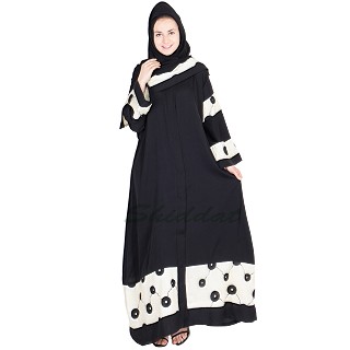 Dubai style embroidered abaya with scarf